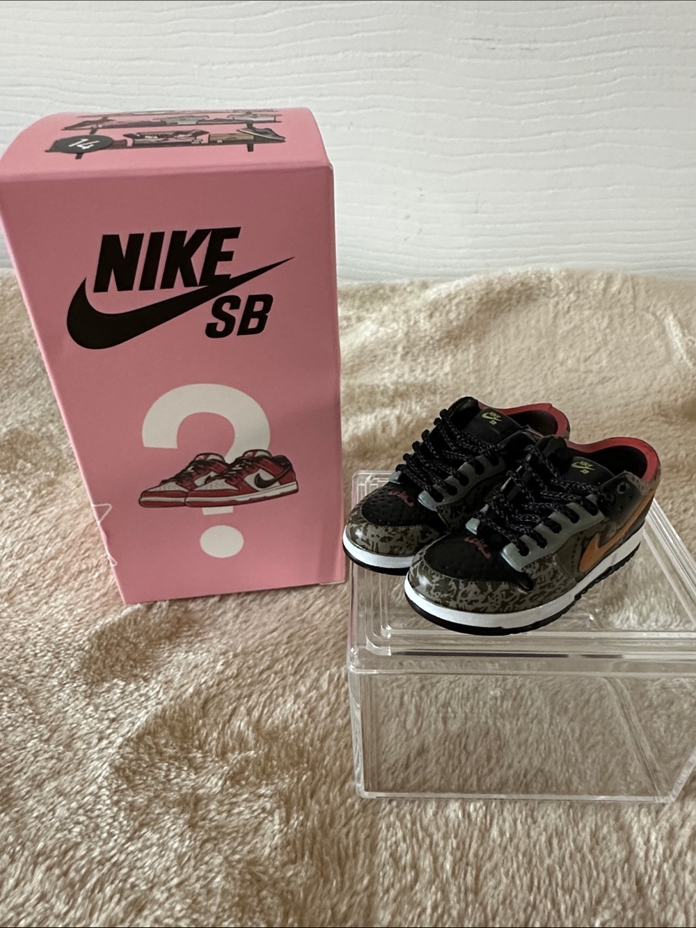 Nike SB Black & Olive Miniature Collectable Sneakers NIB with Display Box